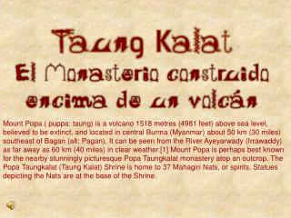 Monasterio Taung Kalat en Myanmar