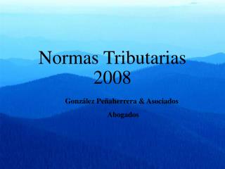 Normas Tributarias 2008