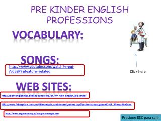 PRE KINDER ENGLISH PROFESSIONS