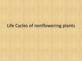 Life Cycles of nonflowering plants