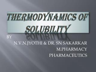 Thermodynamics of solubility