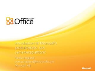 Introduktion till Microsoft’s produktivitets- och samarbetsplattform