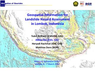 Geospatial Information for Landslide Hazard Assessment in Lombok, Indonesia