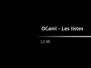 OCaml - Les listes