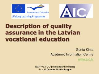 Description of quality assurance in the Latvian vocational education