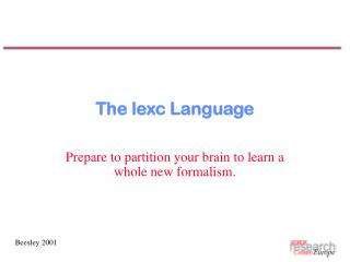The lexc Language