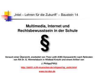 „Intel – Lehren für die Zukunft“ – Baustein 14