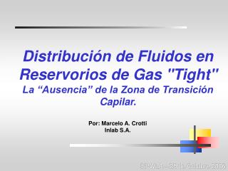 Distribución de Fluidos en Reservorios de Gas &quot;Tight&quot;