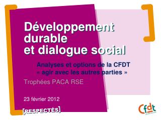 Développement durable et dialogue social