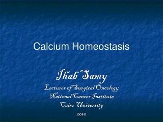 Calcium Homeostasis