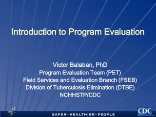 Introduction to Program Evaluation