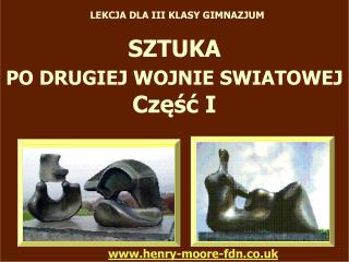 SZTUKA PO DRUGIEJ WOJNIE SWIATOWEJ Część I