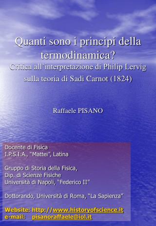 Quanti sono i principi della termodinamica?