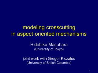 modeling crosscutting in aspect-oriented mechanisms