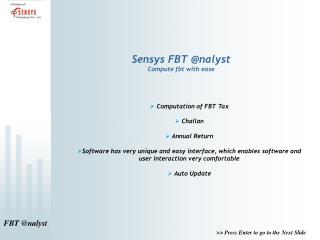 Sensys FBT @nalyst Compute fbt with ease