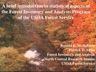 A brief introduction to statistical aspects of the Forest Inventory and Analysis Program