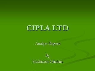 CIPLA LTD