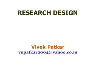 RESEARCH DESIGN