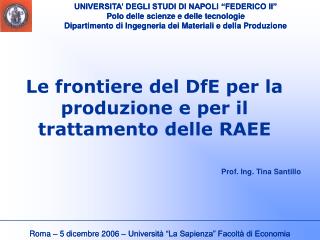 Le frontiere del DfE per la produzione e per il trattamento delle RAEE