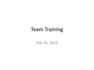 Team Training