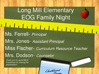 Long Mill Elementary EOG Family Night