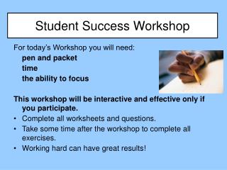 Student Success Workshop