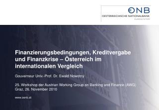 Finanzierungsbedingungen, Kreditvergabe und Finanzkrise – Österreich im internationalen Vergleich
