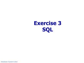 Exercise 3 SQL