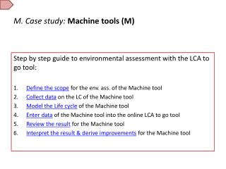 M. Case study: Machine tools (M)