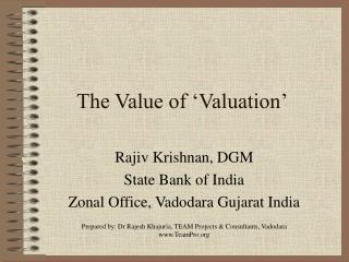 The Value of ‘Valuation’