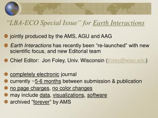 “LBA-ECO Special Issue” for Earth Interactions