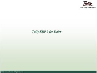 Tally.ERP 9 for Dairy