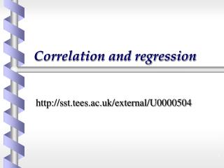 Correlation and regression