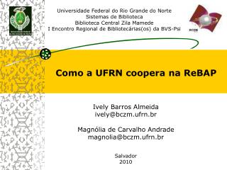 Como a UFRN coopera na ReBAP