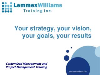 Your strategy, your vision, your goals, your results