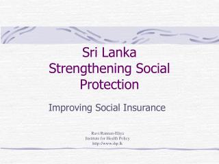 Sri Lanka Strengthening Social Protection