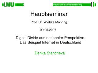 Digital Divide aus nationaler Perspektive. Das Beispiel Internet in Deutschland