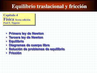 Equilibrio traslacional y fricción