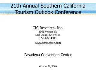 21th Annual Southern California Tourism Outlook Conference