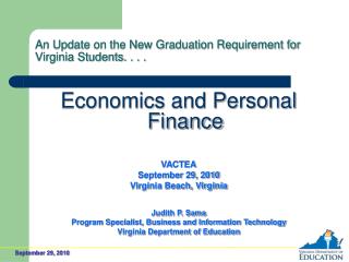 An Update on the New Graduation Requirement for Virginia Students. . . .