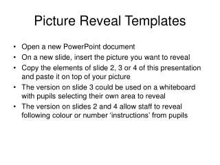 Picture Reveal Templates