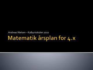 Matematik årsplan for 4.x