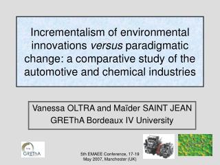 Vanessa OLTRA and Maïder SAINT JEAN GREThA Bordeaux IV University