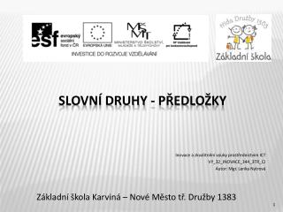 Slovní druhy - předložky