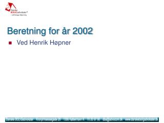 Beretning for år 2002