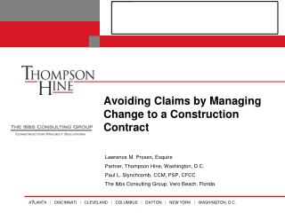 Avoiding Claims by Managing Change to a Construction Contract