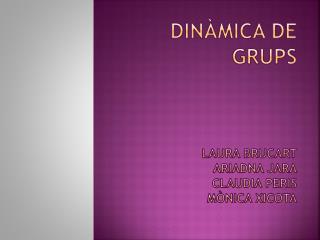 DINÀMICA DE GRUPS Laura brucart ARIADNA JARA CLAUDIA PERIS MÒNICA XICOTA