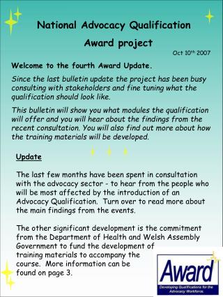 National Advocacy Qualification Award project