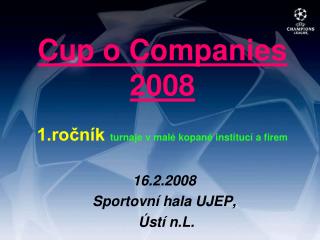 Cup o Companies 2008 1.ročník turnaje v malé kopané institucí a firem