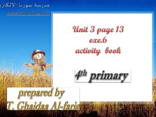 Unit 3 page 13 exe.6 activity book